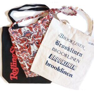 3 Linen Canvas Tote Bags Free People Paisley Brooklinen Rolling Stone 50off3